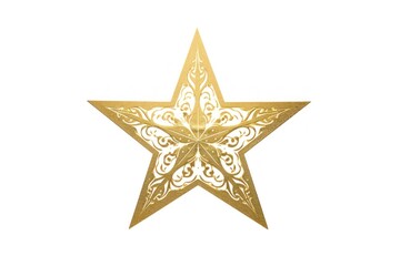 Fototapeta premium Ornament star gold symbol white background.