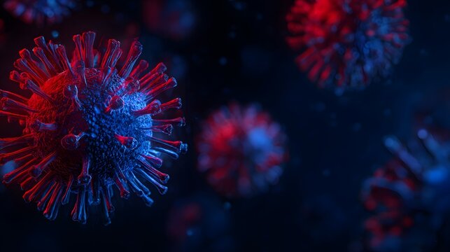Coronavirus Molecule Render Illustrates Global Health Crisis Scientific Visualization - Powered by Adobe