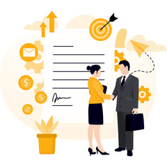Business Contract Sign Illustration