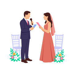 Wedding Vows, couple promising eternal love and care