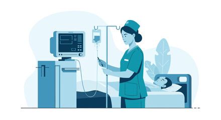 Medical Professional Administering Treatment To Patient Undergoing Health Check Up