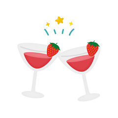 乾杯　いちごのカクテル