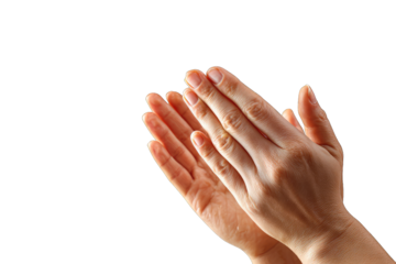 Human Hands in Mid-Clap Gesture Isolated on Black Background