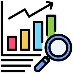 Market research icon isolated on white background. vector illustration icon for business to consumer