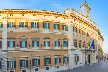 Building of Montecitorio in Rome, seat of the Italian parliament