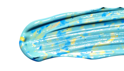 textured abstract blue color paint stroke isolated on transparent background, png