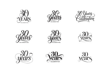 30 Years Celebration Decorative Classic Calligraphy Typography Design