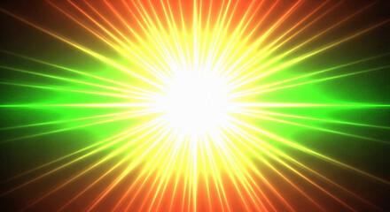 Abstract Light Burst with Orange, Green, and Yellow Rays | Energy Background for Presentations, Graphics, and Visual Effects
