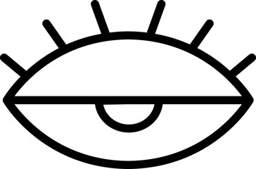 Closed Eye Privacy Incognito Icon Line Art Vector Graphic