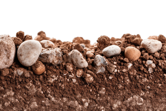 Detailed close-up of planetary soil with various sized pebbles
