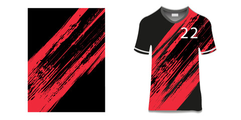 sublimation jersey design grunge brush red black halftone sporty modern racing abstract horror flashy lines motorsport car sticker livery game esport.eps10