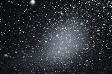 Abstract Bokeh with Dark Blue Gray Background and White Glowing Bokeh Lights Festive Elegant Background Texture for Holiday Season Around Central Glow