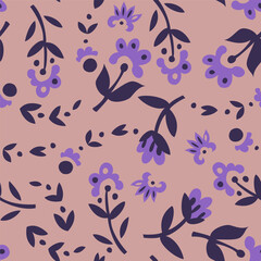 Playful Bold Floral Folk Pattern