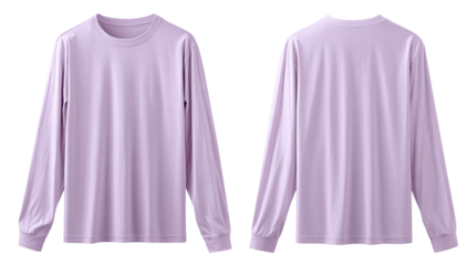 Lavender long-sleeve top, front and back views