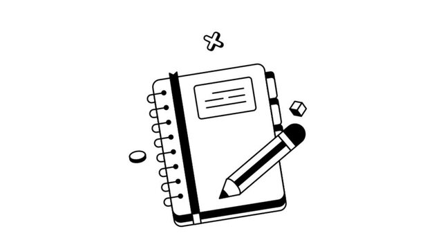 Diary creative notes concept representing inspiration, daily ideas, and planning &mdash; Animation MP4 File
