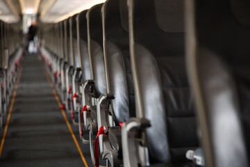 Boş U&ccedil;ak Kabini ve Koltuk Sıraları &ndash; Empty Airplane Cabin and Seat Rows