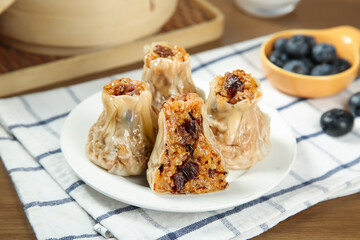 Traditional Chinese Siu Mai Dumplings with Glutinous Rice - Authentic Asian Cuisine