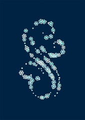 Winter confetti set with metallic sparkle and festive shine for seasonal greeting cards, New Year invitations and universal holiday design projects.