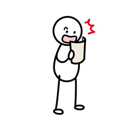 Obraz premium Stick figure surprised while reading a document
