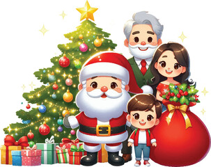 Family and SantaClaus