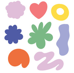 Random abstract shape hand drawn elements