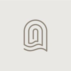 Fototapeta premium niche door sea wave logo vector icon illustration