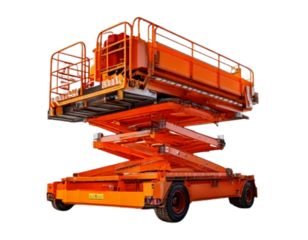  Elevated Orange Lift Platform –hi up  Top-Angle PNG