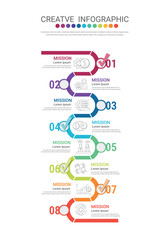 Infographic label design with icons and 8 options or steps. Infographics for business concept. Can be used for presentations banner, workflow layout, process diagram, flow chart.