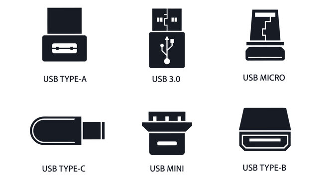 Usb types identification guide a c micro mini b and usb versions editable