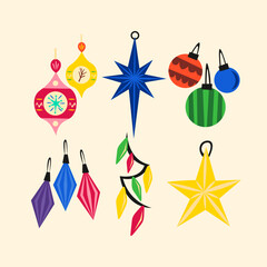 Mid Century Christmas Decoration Illustration