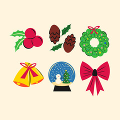 Mid Century Christmas Icon Illustration