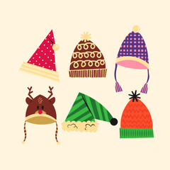 Mid Century Christmas Hat Illustration