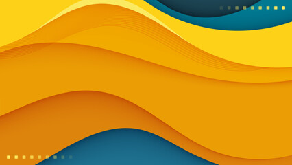 Yellow and blue abstract wave background vector design