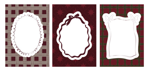 Collection of Cozy frames template with texture background. Perfect for decorate photo, greeting or invitation cards, posters. Editable vector