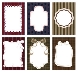 Collection of Cozy frames template with texture background. Perfect for decorate photo, greeting or invitation cards, posters. Editable vector