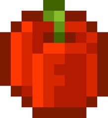 Pepper vegetable icon or emoticon in a video game sprite pixel art style.