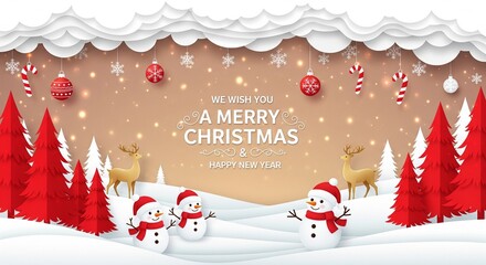 Marry Christmas With Santa Clous Decoration Background