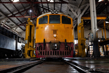 Fototapeta premium An old Locomotive inside the Thonburi Locomotive Depot.