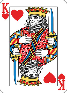 King of Hearts design from a new original deck of playing cards.