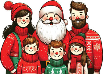 Family and SantaClaus