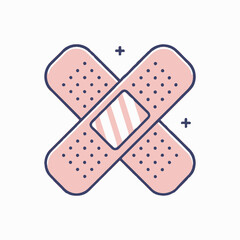A flat pastel vector icon of a bandage for wound treatment