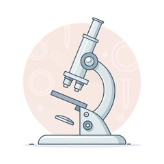 A Flat Minimal Pastel Vector Icon of a Microscope