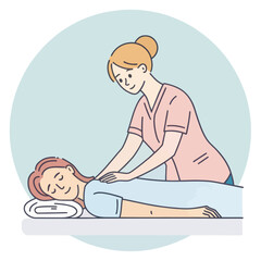 A flat vector icon depicting massage therapy