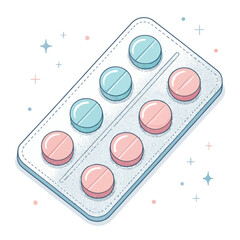 A single vector icon of a tablet blister pack for medications