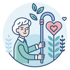 A single vector icon representing old age care services