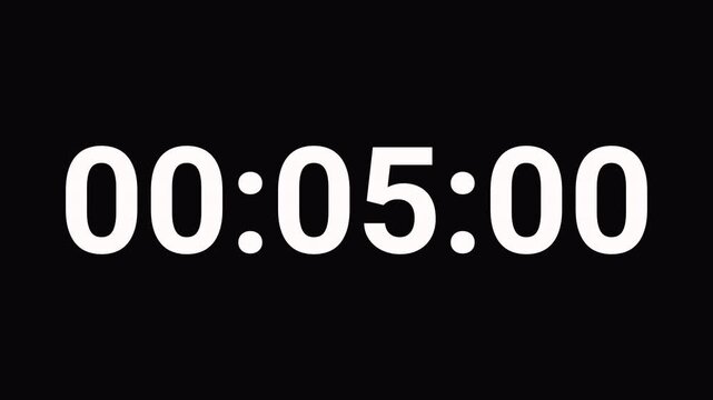 1 minute digital stopwatch counting from 1 to 59 with minutes, seconds, and hundredths