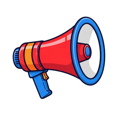 Naklejka premium Cartoon megaphone isolated on transparent background isolated on white background