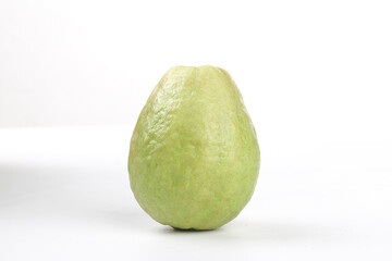 Fresh Green Guava Fruit from Guangxi Fujian China Isolated on White Background