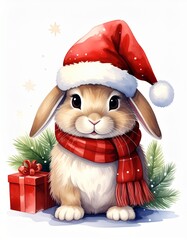Weihnachtshäschen mit Mütze