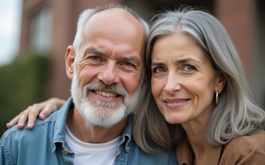 Older woman and man or pensioners with a hearing problem. High quality
